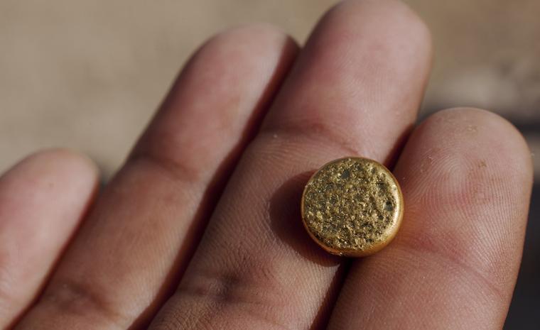 A nugget of Fairtrade gold from Peru