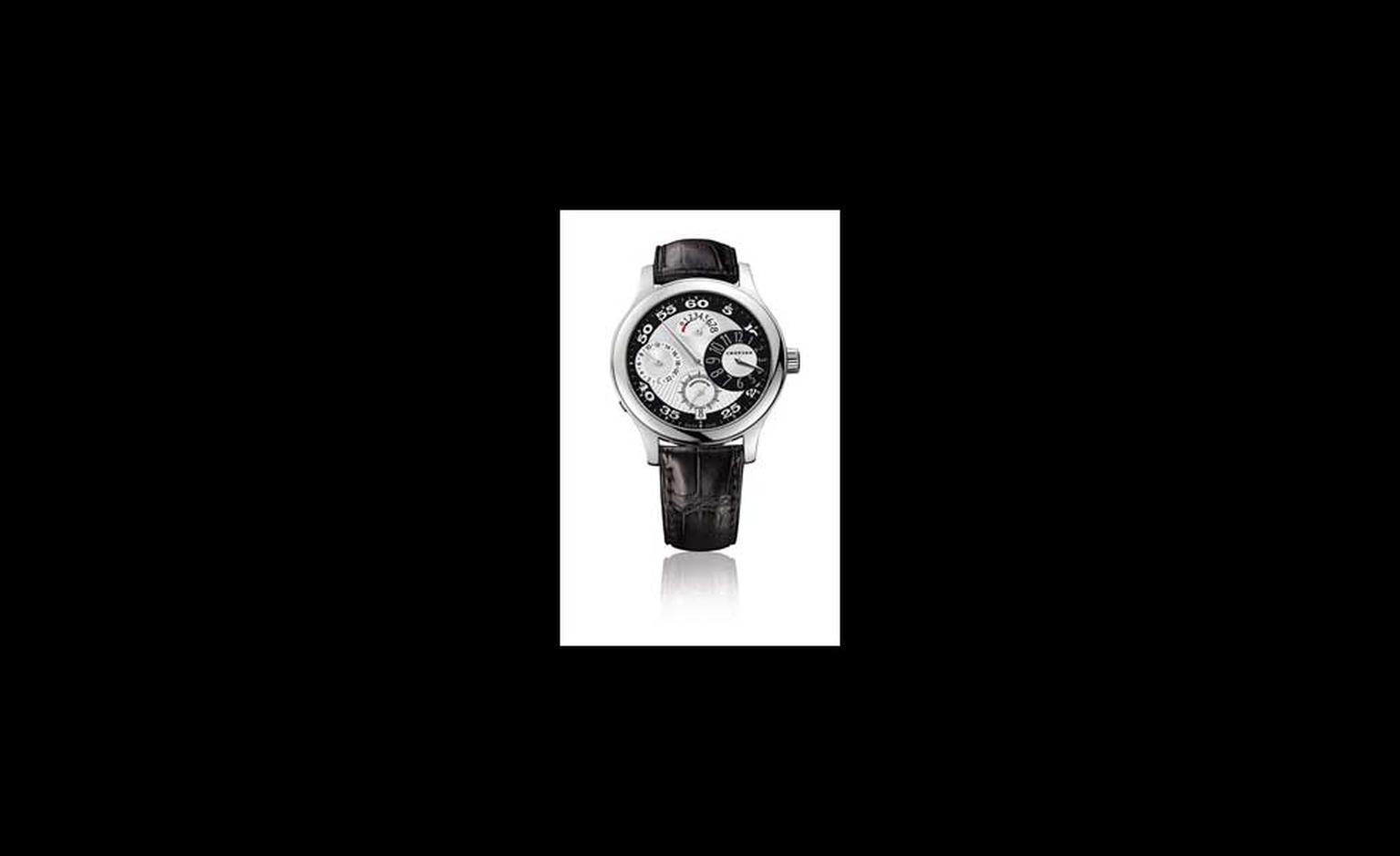 Chopard L.U.C. Regulateur white gold watch worn by Javier Bardem at the Oscars 2011