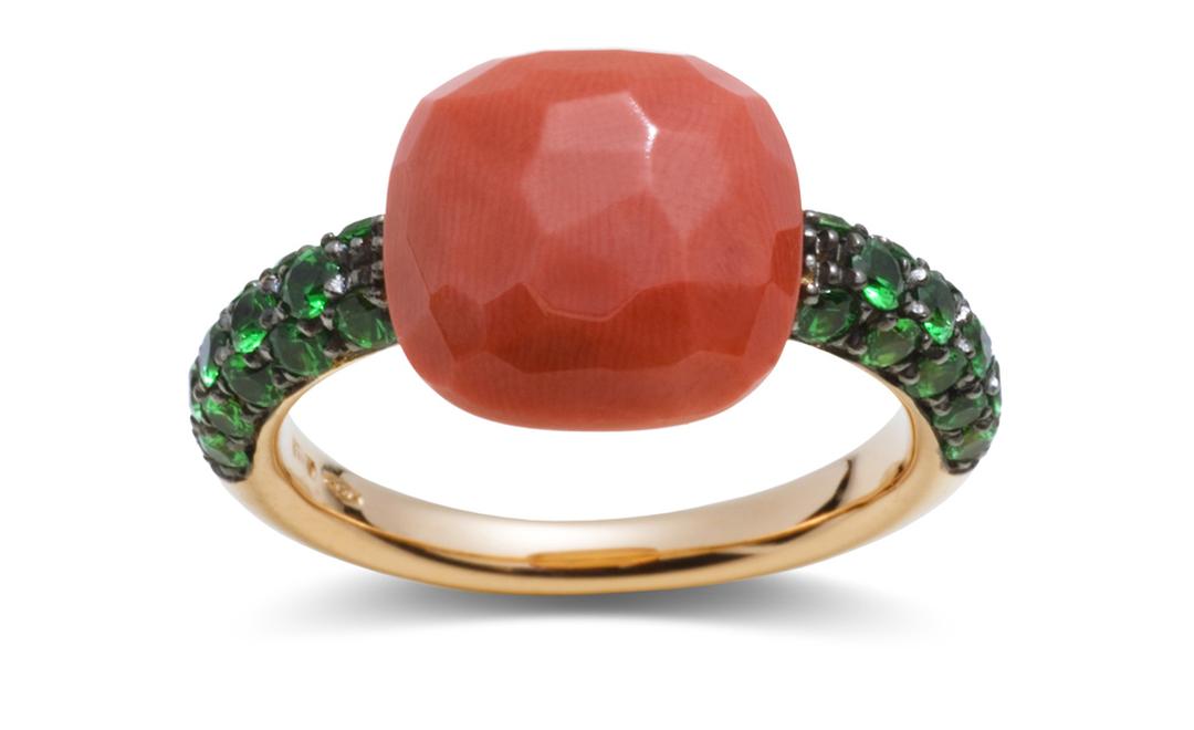 POMELLATO, Capri ring in rose gold with coral and