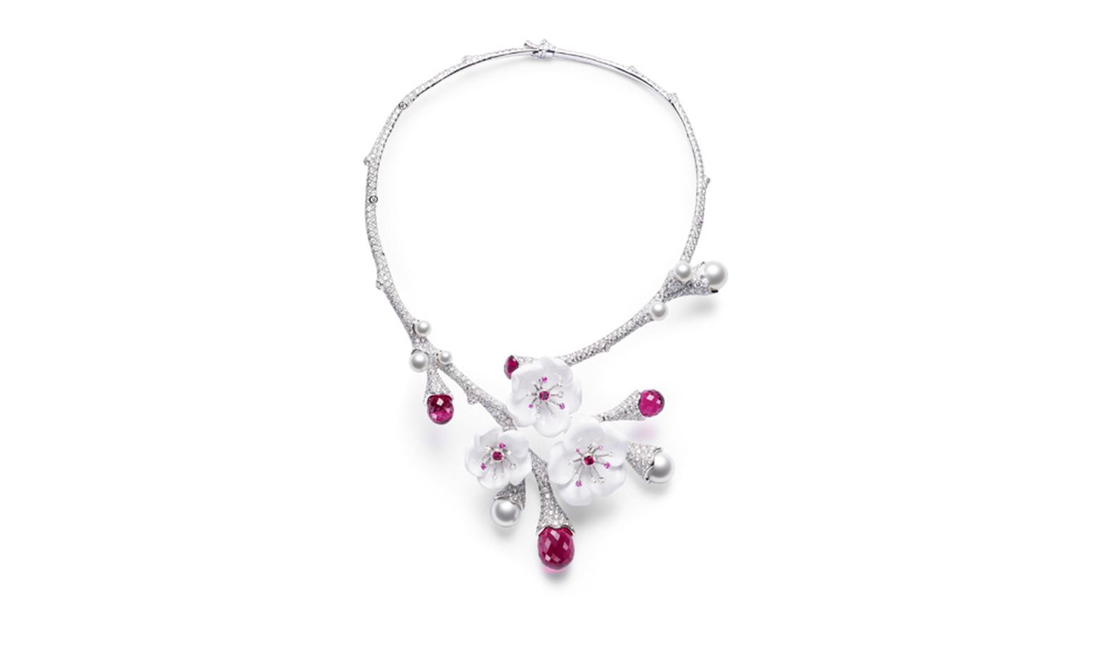 PIAGET, Limelight Garden Party, white diamonds, pink sapphires, pink tourmalines, white chalcedony and pearls. POA