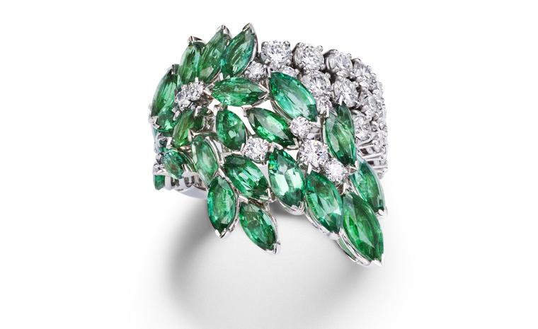 PIAGET, Limelight Garden Party, White gold ring set with  diamonds and emeralds. POA