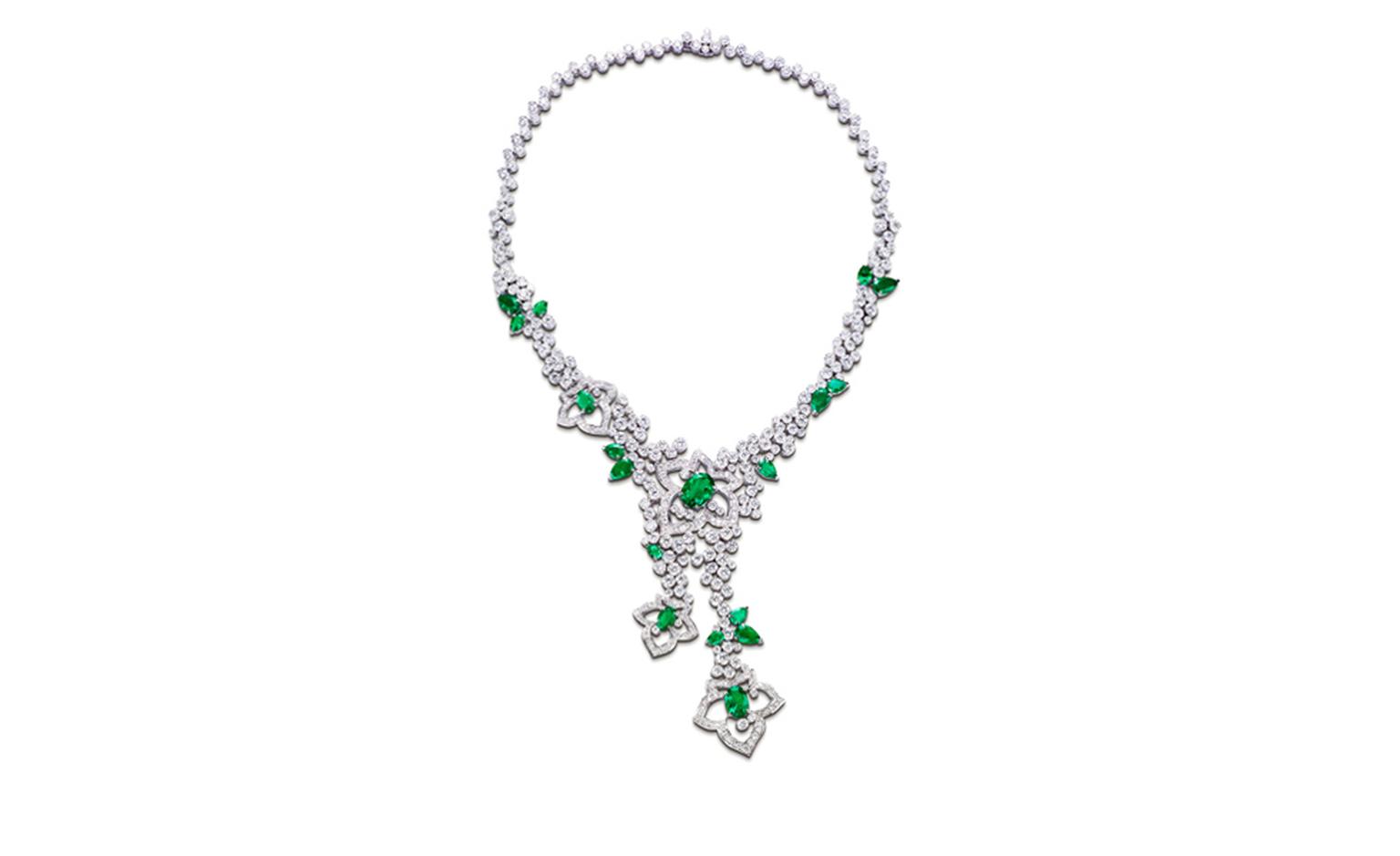 PIAGET, Limelight Garden Party, White gold necklace set with diamonds and emeralds. POA