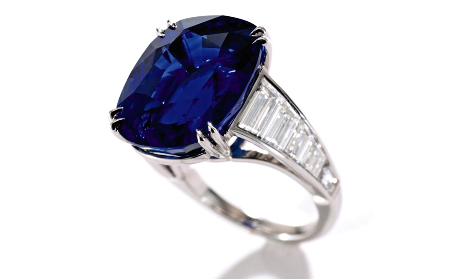 Lot 343, Platinum, Sapphire and Diamond Ring Est. $700,000/1 million.  SOLD FOR $794,500