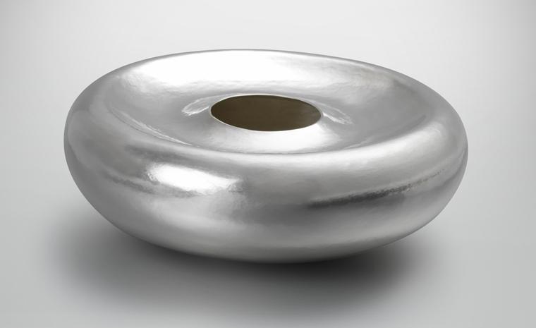 “Plunging Form” by Sarah Denny, 2010 Hand-raised from a single flat sheet of Britannia silver.