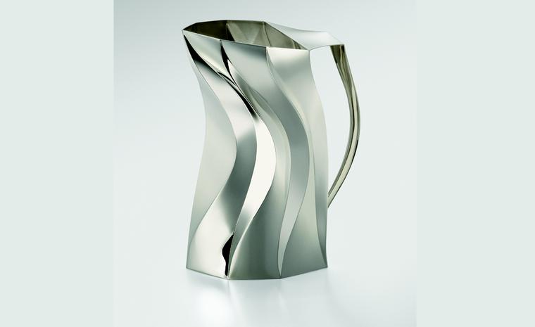 “Liner Jug” by Toby Russell, 2010 Sterling silver - scored and folded by hand from flat sheet.