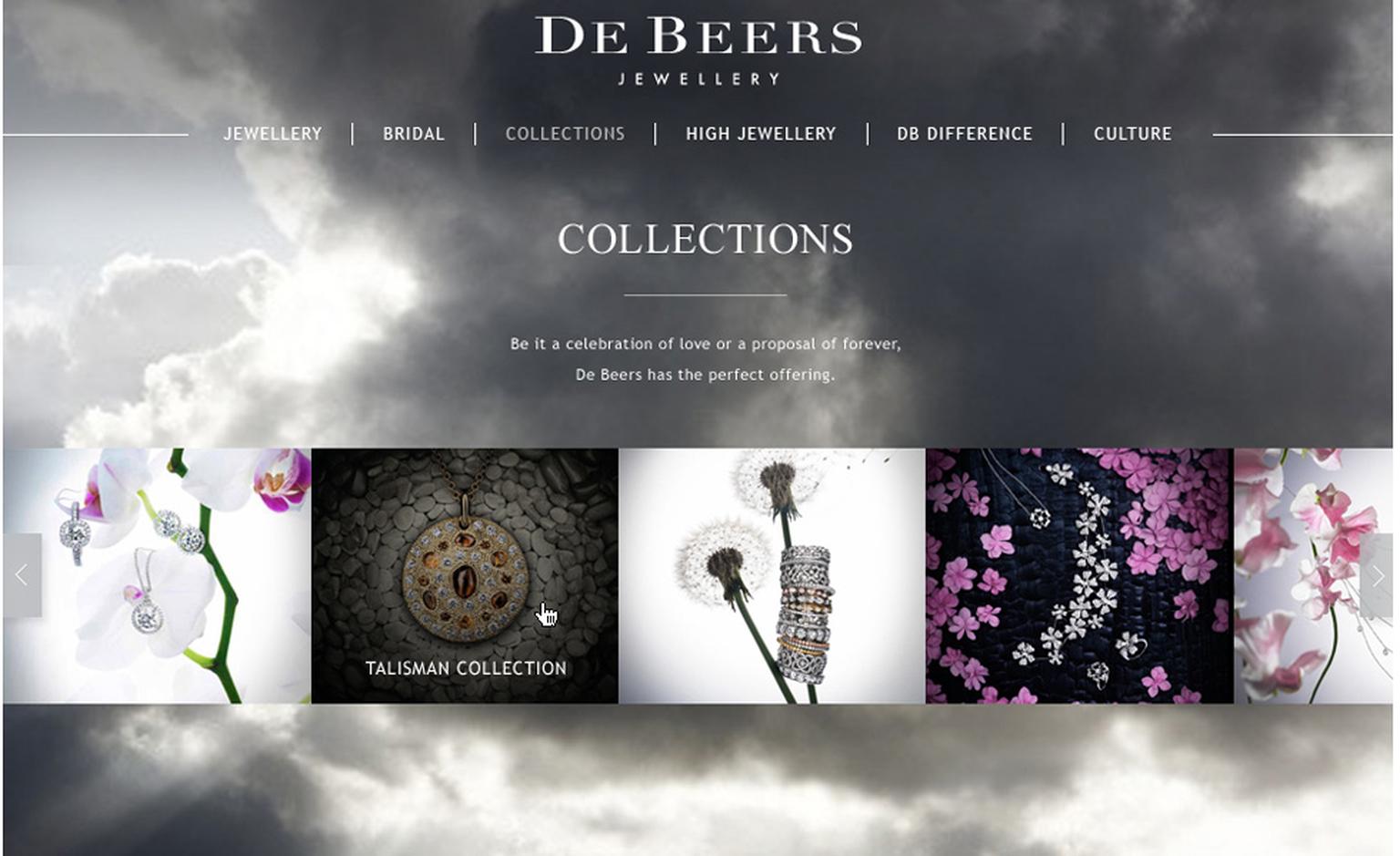 Image from De Beers new website Collections Page