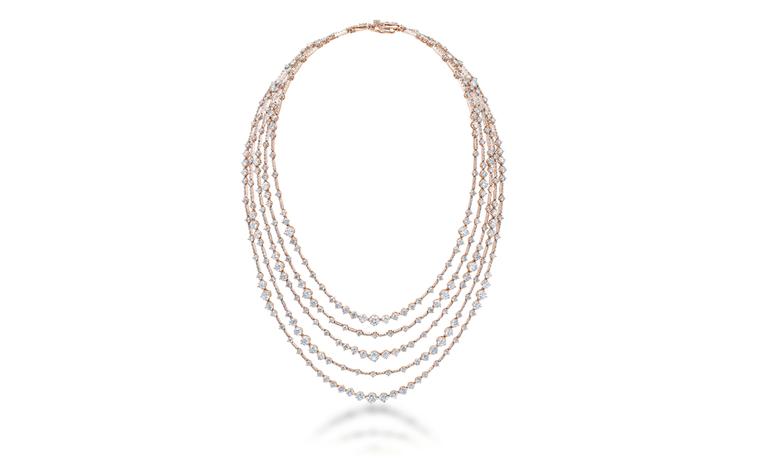 DE BEERS, Arpeggia Collection, five-line necklace in pink gold. POA