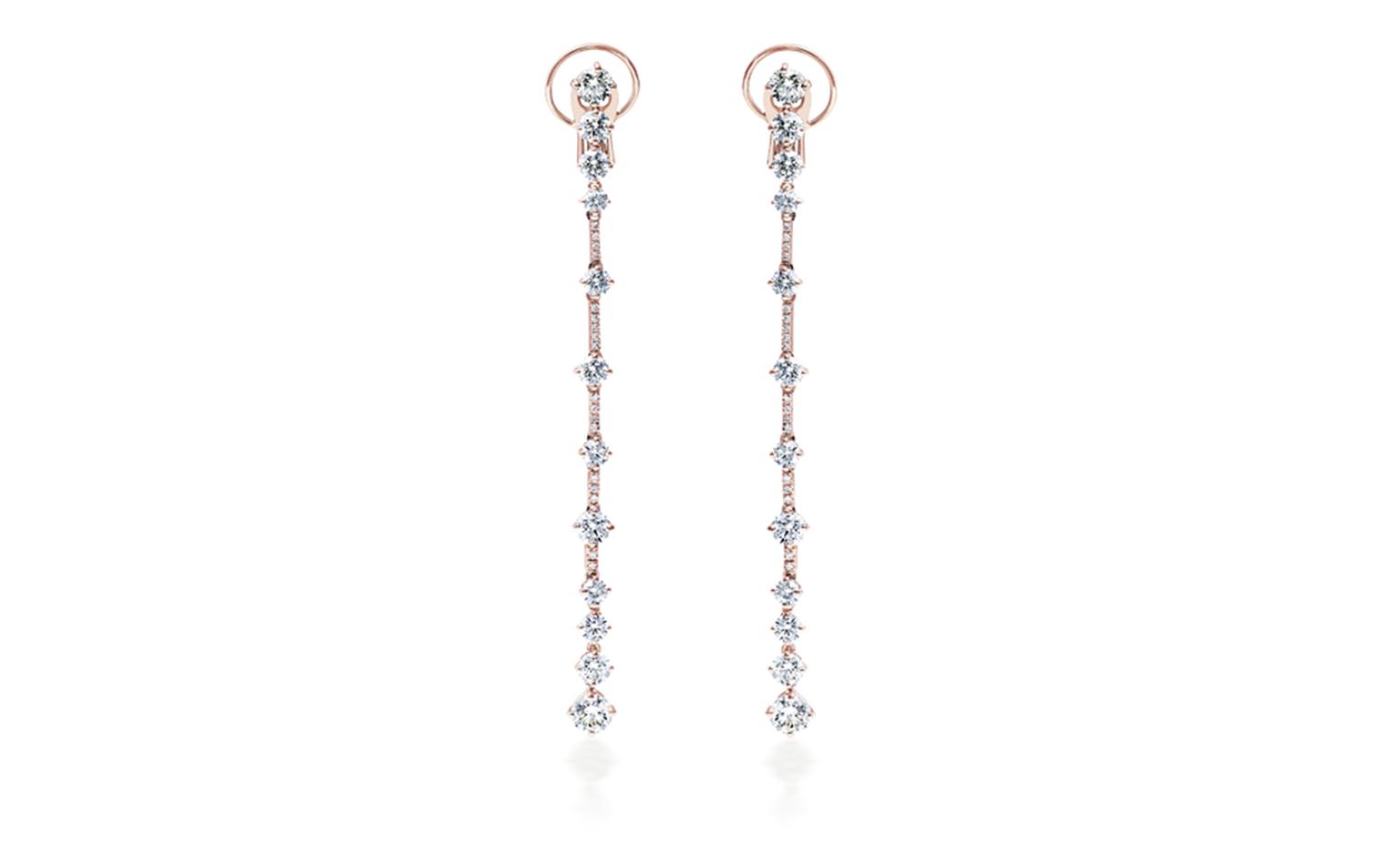 DE BEERS, Arpeggia collection, one-line earrings in pink gold. POA