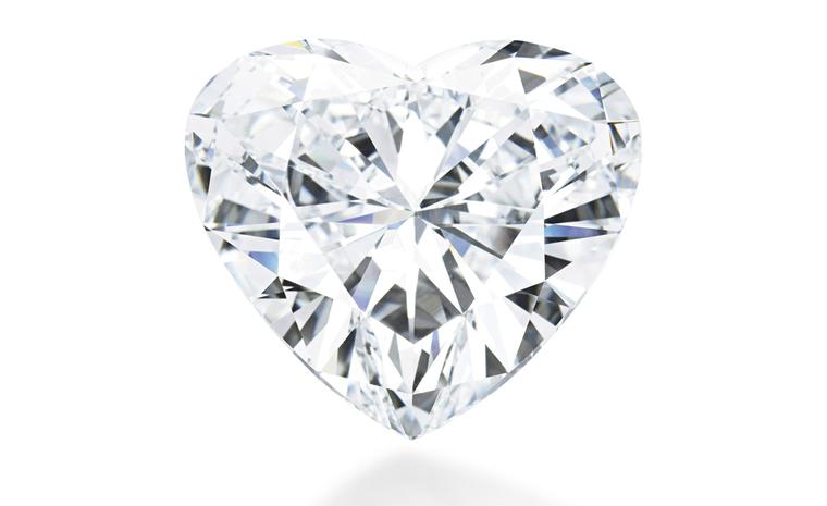 Lot 316. A magnificient unmounted diamond. The heart-shaped diamond weighing 56.15 carats, in red leather fitted case. Estimtate CHF 8,600,000 - CHF 11,500,000 SOLD FOR CHF 9,619,000