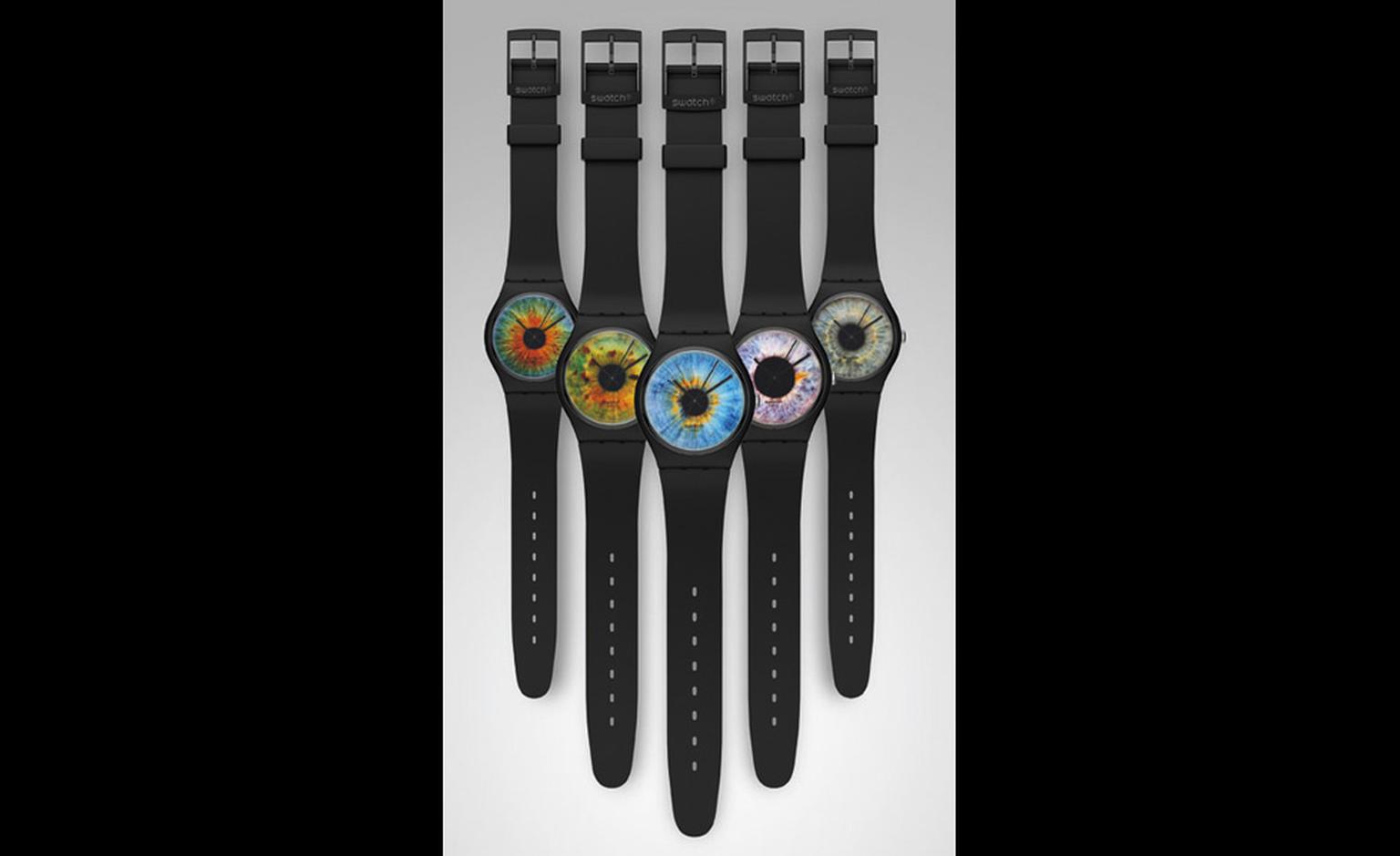 The five Rankin Swatch watches that make up the Limited Edition set of five for £190.50 sold in a box set - collectors have started to snap these up.