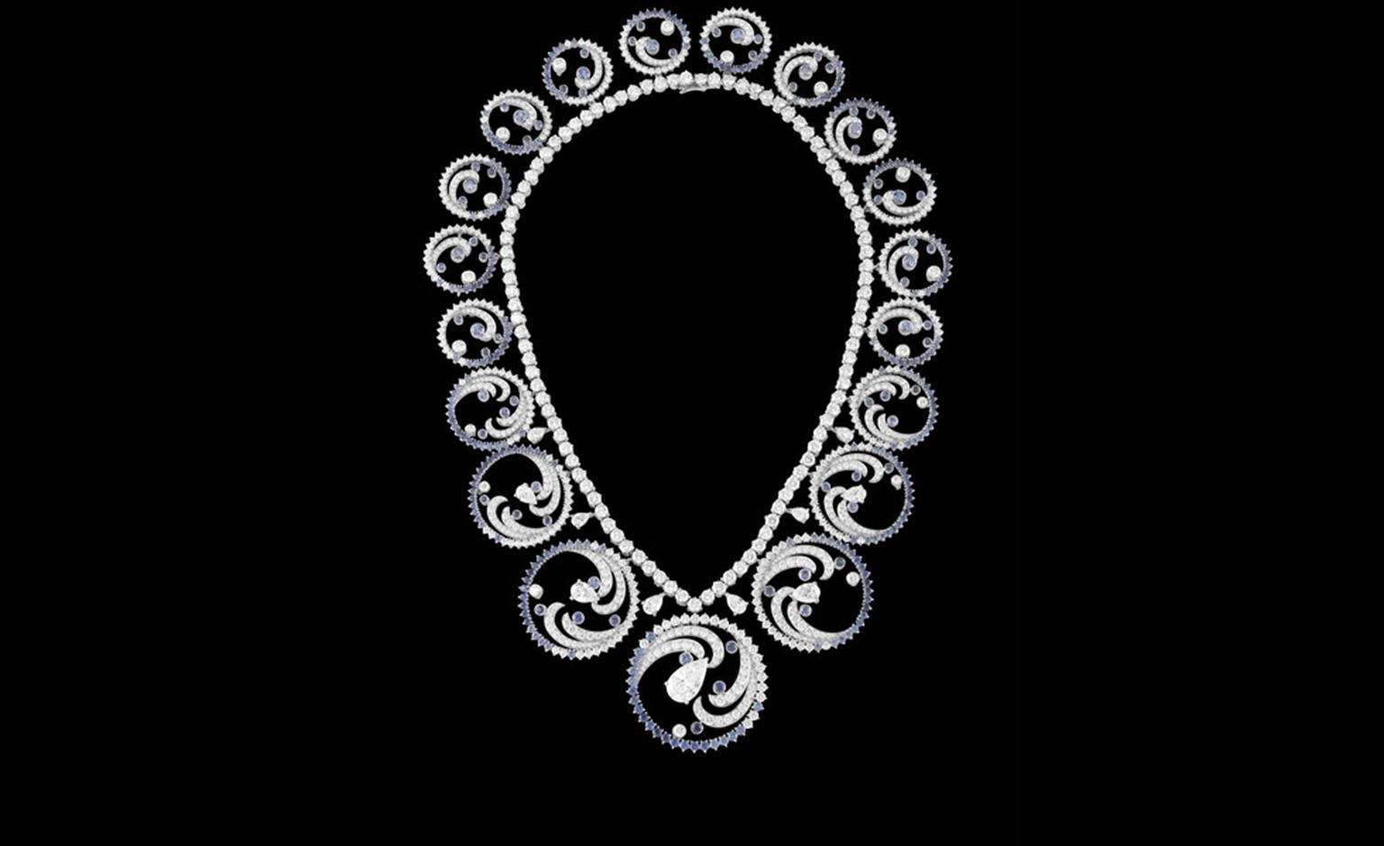 The Van Cleef & Arpels Ocean necklace can be worn like this or transformed into a more regal tiara.