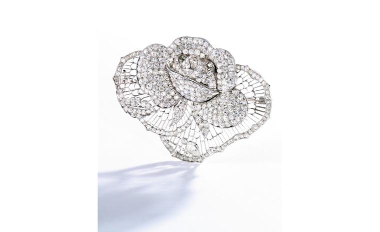 Formerly in the Collection of Marlene Dietrich. Platinum and Diamond Brooch, circa 1930