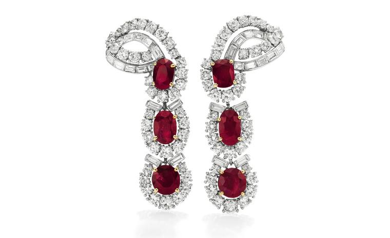 The Cartier Ruby Suite. Earrings Estimate: $80,000 – 120,000