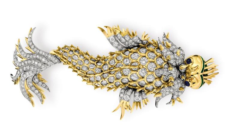 The “Night of the Iguana” Brooch, by Jean Schlumberger, Tiffany & Co. Gift from Richard Burton, reminiscent of the newly-weds life in Puerto Vallarta, Mexico. August 11, 1964 Estimate: $200,000 – 300,000