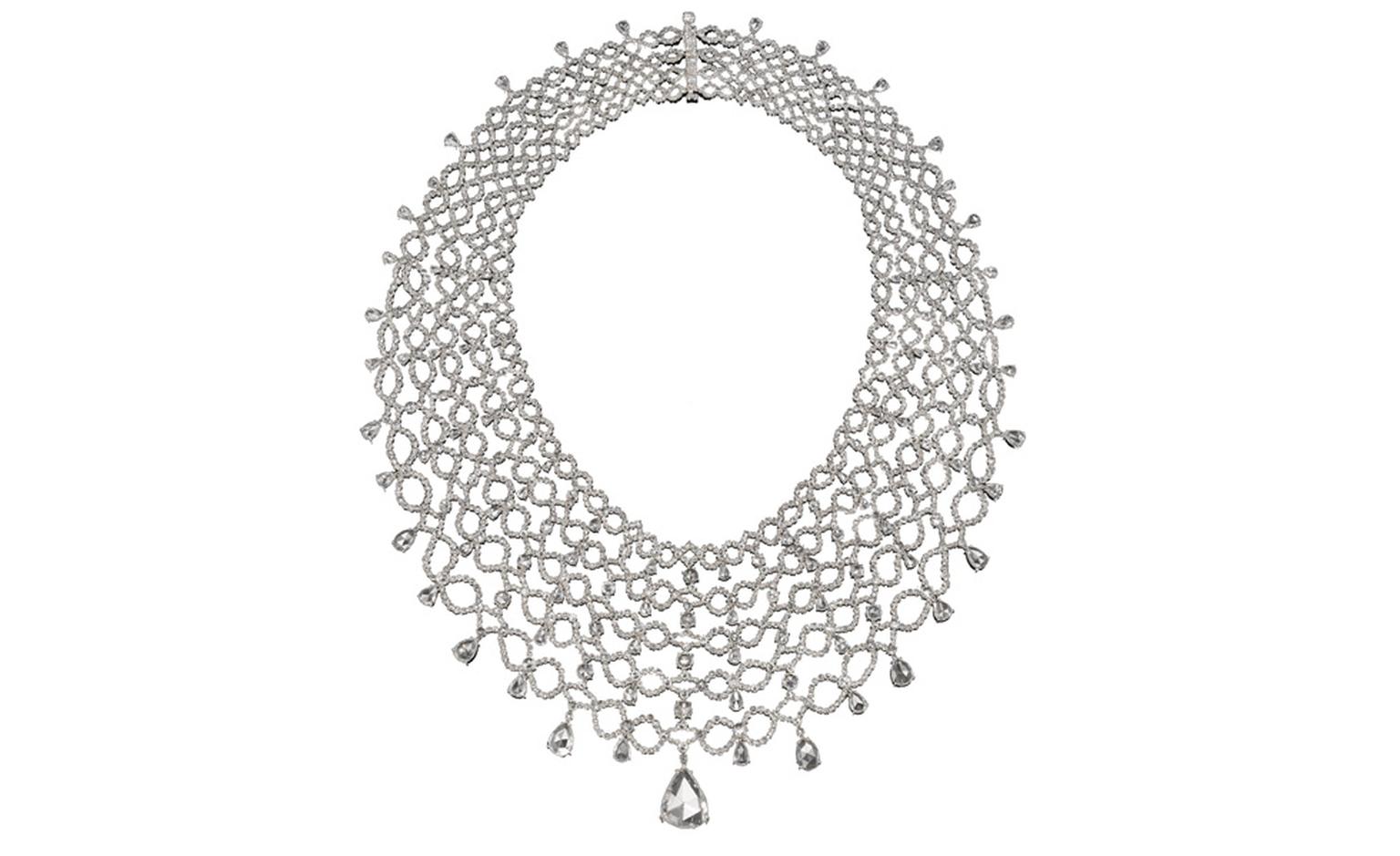 Dream lace necklace: Michelle Ong's most exacting levels of craftmanship make gold and diamonds as supple as fabric.