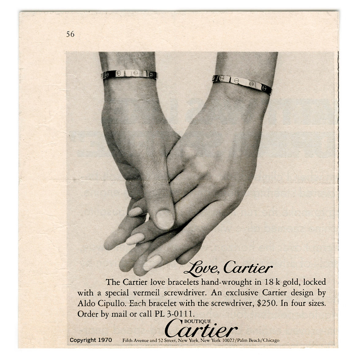 The iconic Cartier Love bracelet gets a new brushed finish