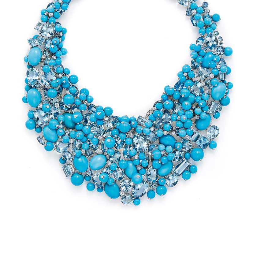 Western Triangle Turquoise Bib Statement Necklace Set - Necklaces