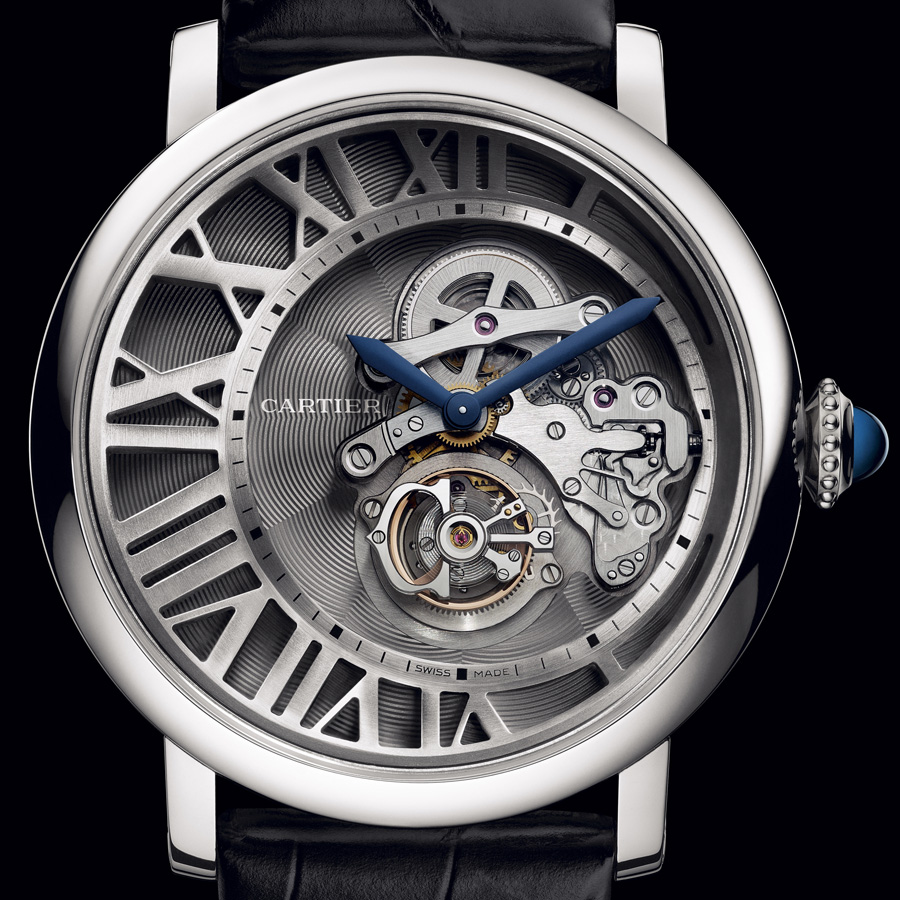 Rotonde de cartier flying sales tourbillon reversed dial watch