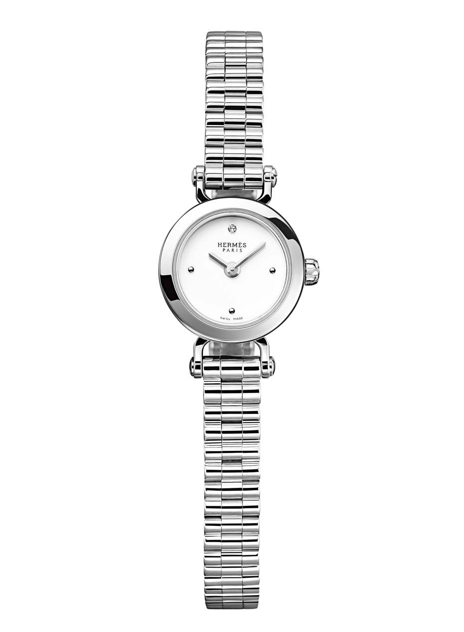Hermès Faubourg watch with a white gold case and white gold