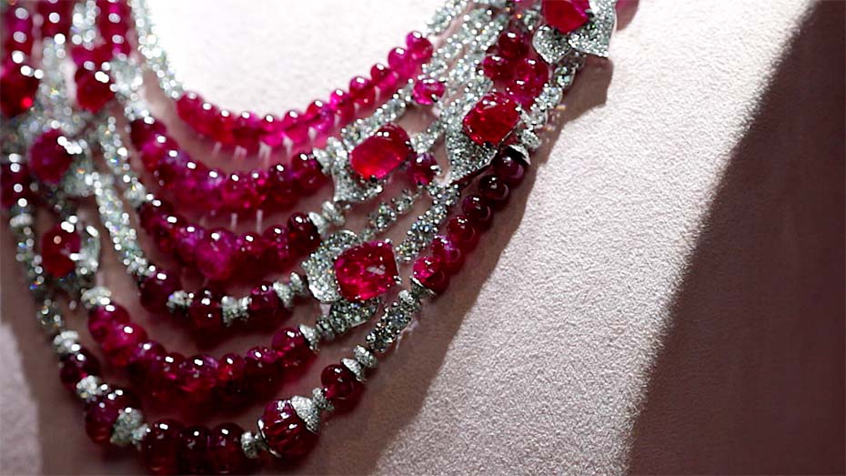 Pigeon blood cheap ruby necklace