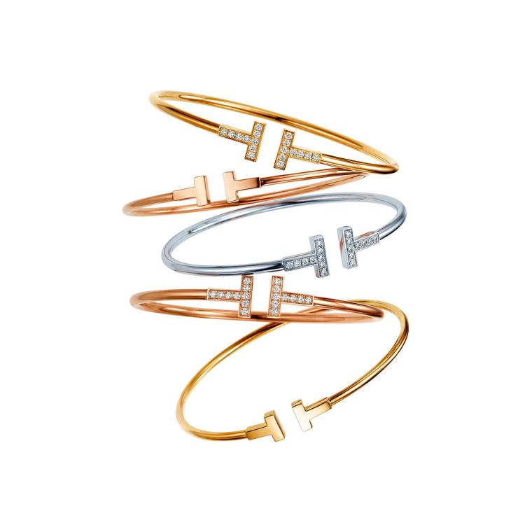 Sold at Auction: Tiffany T Wide Wire Bracelet in 18k Rose Gold