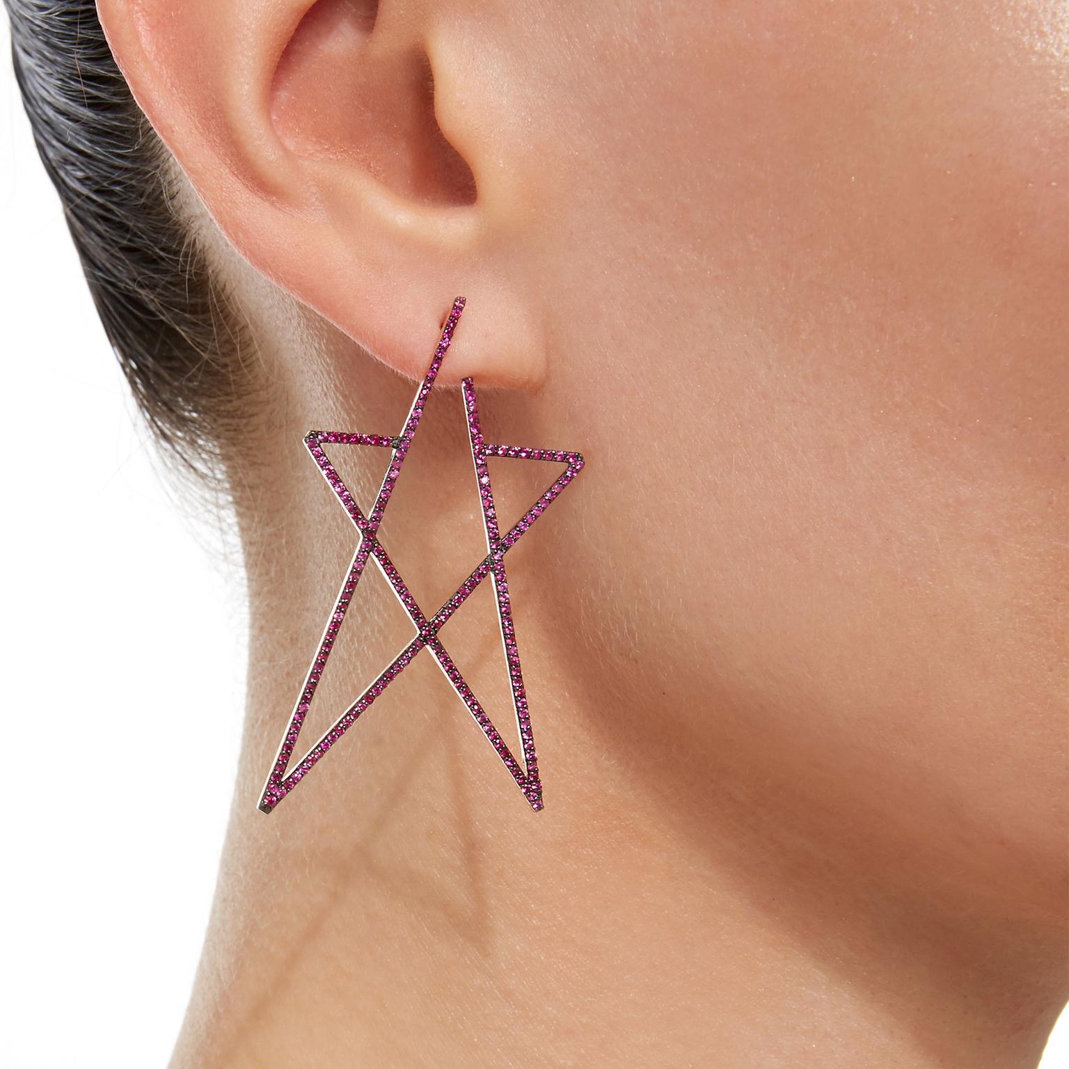 Kismet by Milka GemfieldsxMuse ruby Struck Star earring