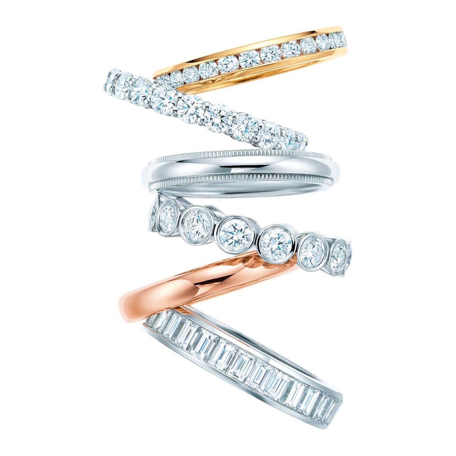 18k rose gold versions of some of Tiffany's classic collections are also available, including the Migrain, Lucida and Jazz collections.