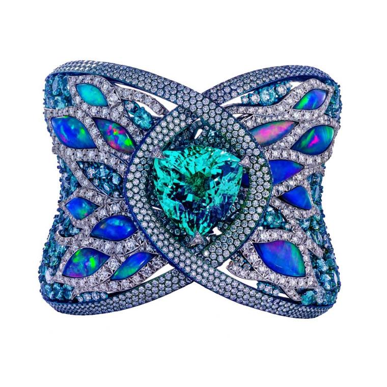 Arunashi Paraíba tourmaline cuff bracelet