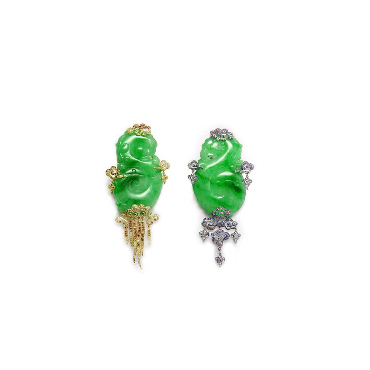Fei Liu jewellery jadeite cloud wind earring