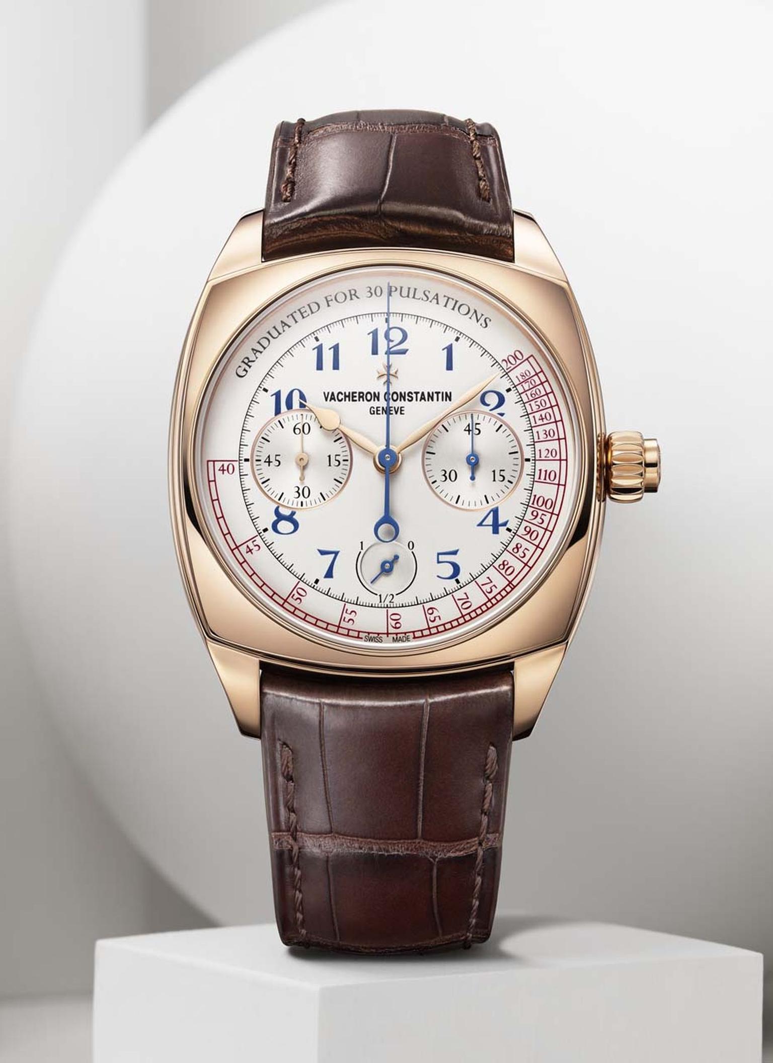 The Vacheron Constantin Harmony Chronograph calibre 3300 is a contemporary incarnation of a 1928 Vacheron doctor's watch. The new Harmony collection was presented in 2015 to celebrate the Maison's 260th anniversary.