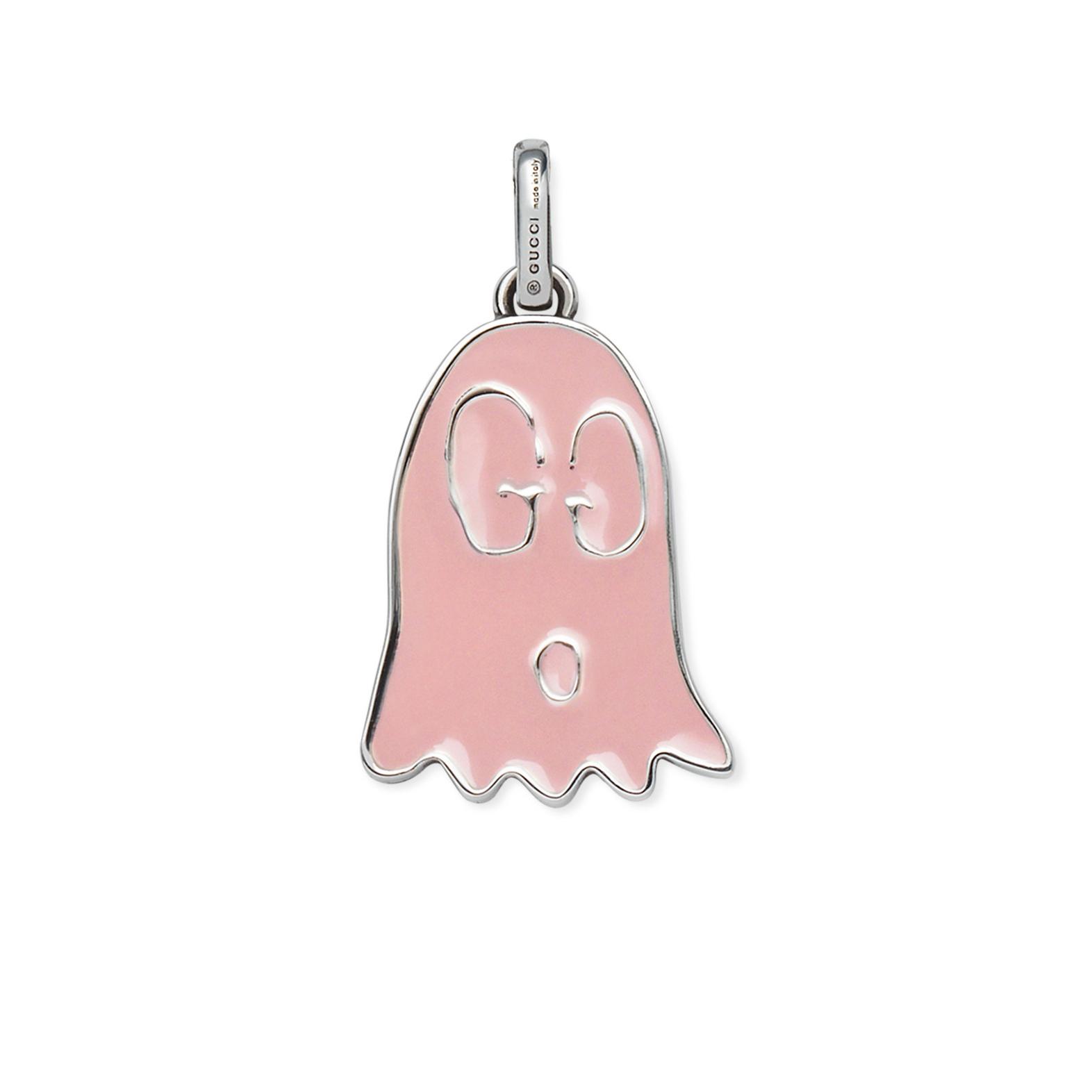 GucciGhost charm in silver with pink enamel Gucci The Jewellery Editor