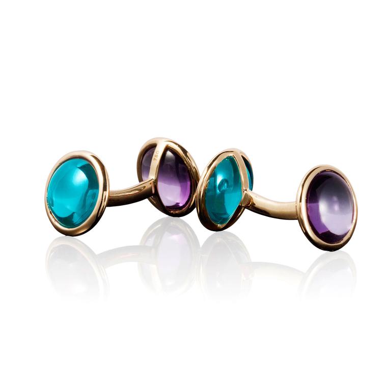 Goshwara amethyst and blue topaz cufflinks