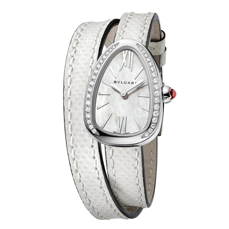 Bulgari Serpenti watch in steel with diamonds