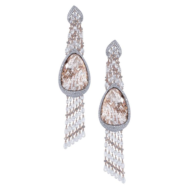 Moussaieff portrait diamond chandelier earrings