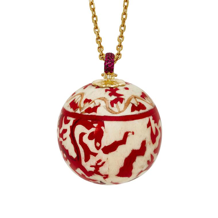 Silvia Furmanovich wood marquetry pendant