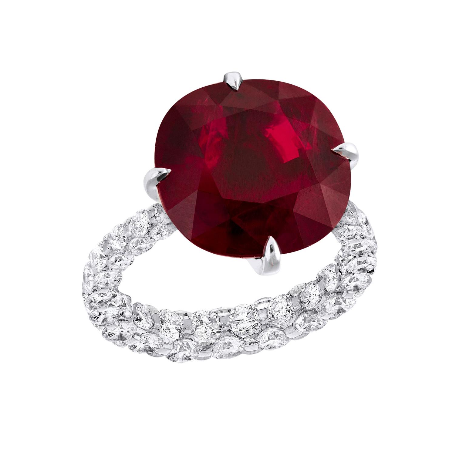 Boghossian Les Merveilles cushion-cut ruby ring