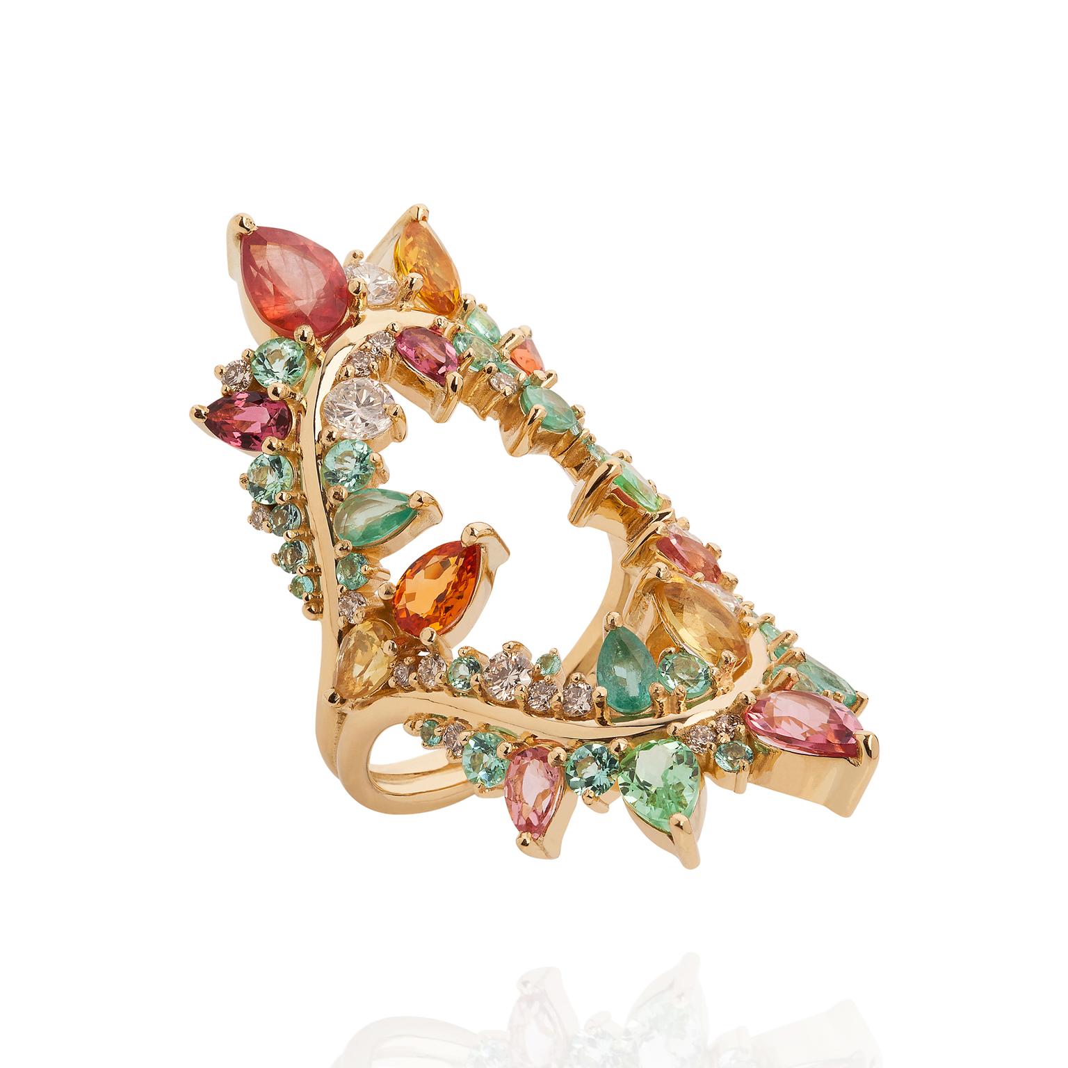 Fernando Jorge Electric Tutti Frutti Shock paraiba tourmaline ring