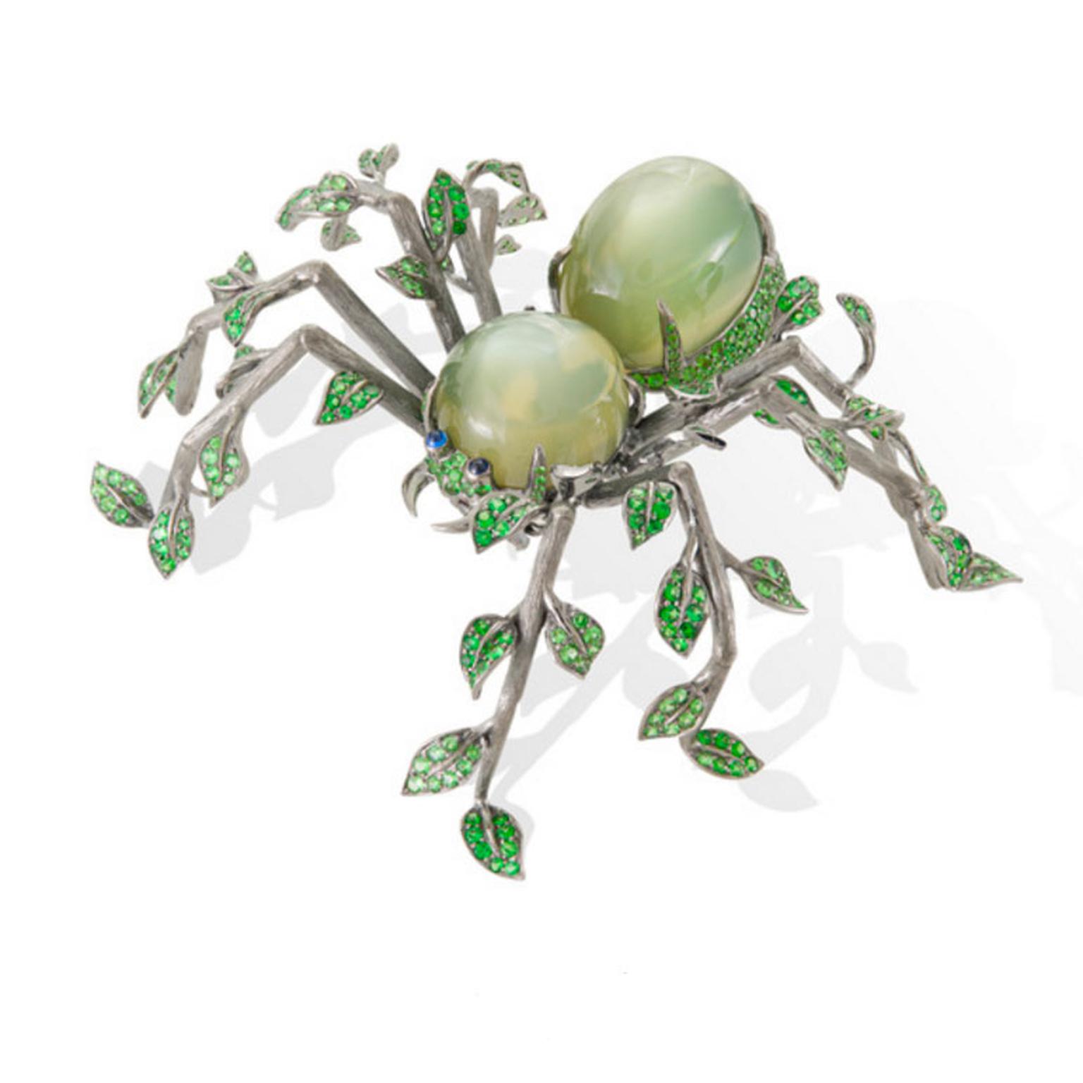 Lydia Courteille leaf spider brooch