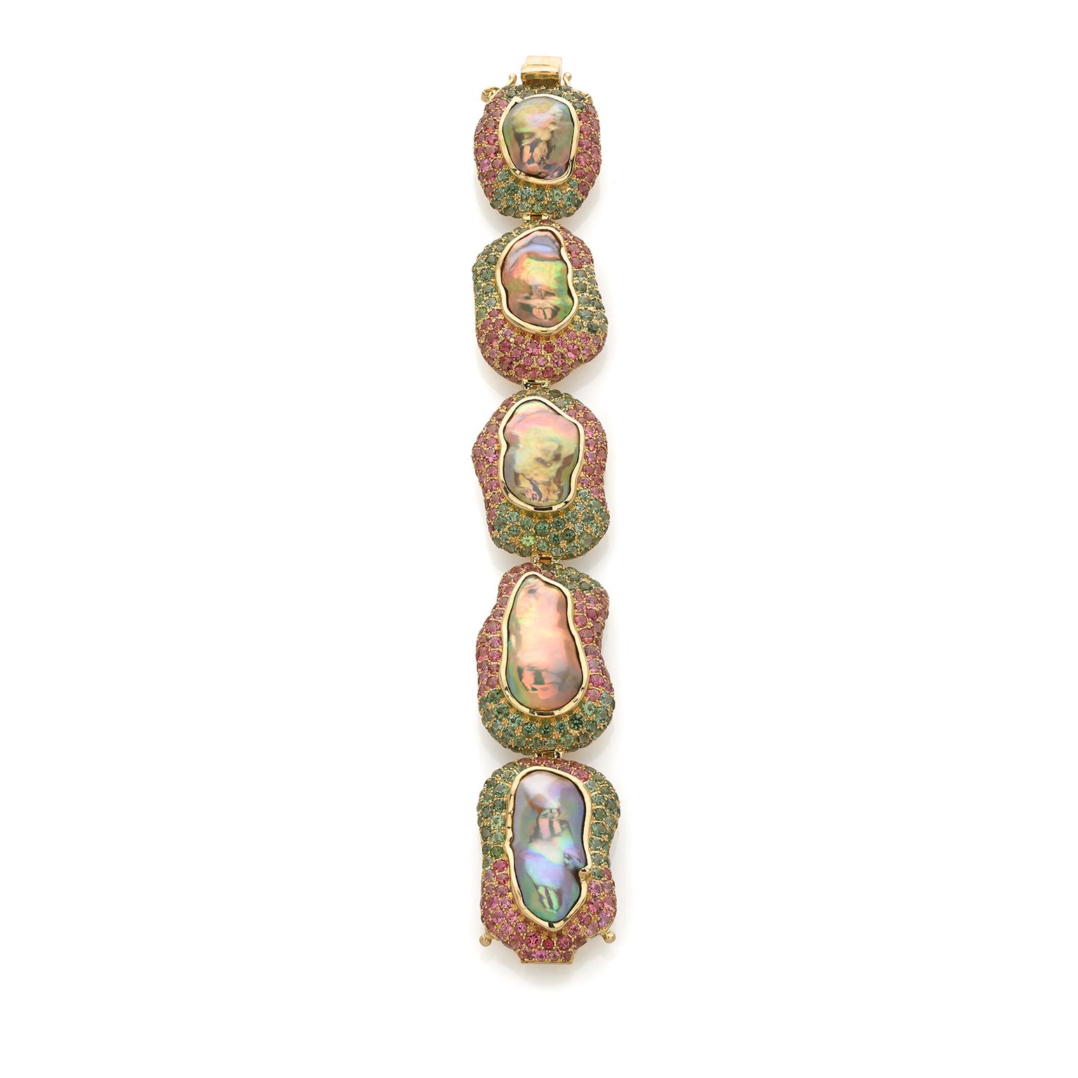 Paula Crevoshay baroque pearl bracelet