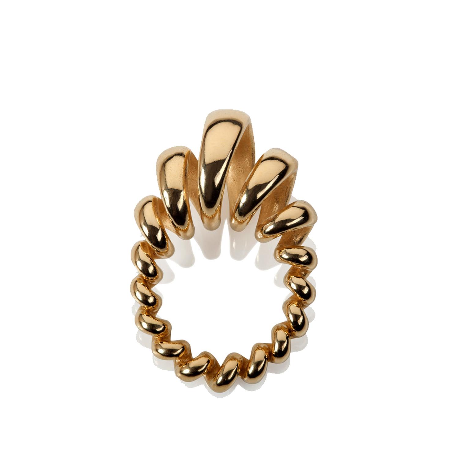 Sarah Herriot Spiral yellow gold ring