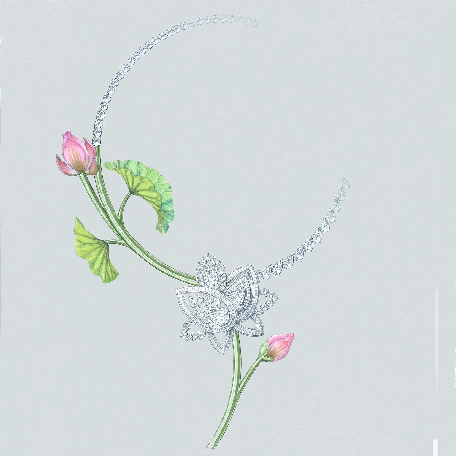 De Beers Blooming Lotus necklace