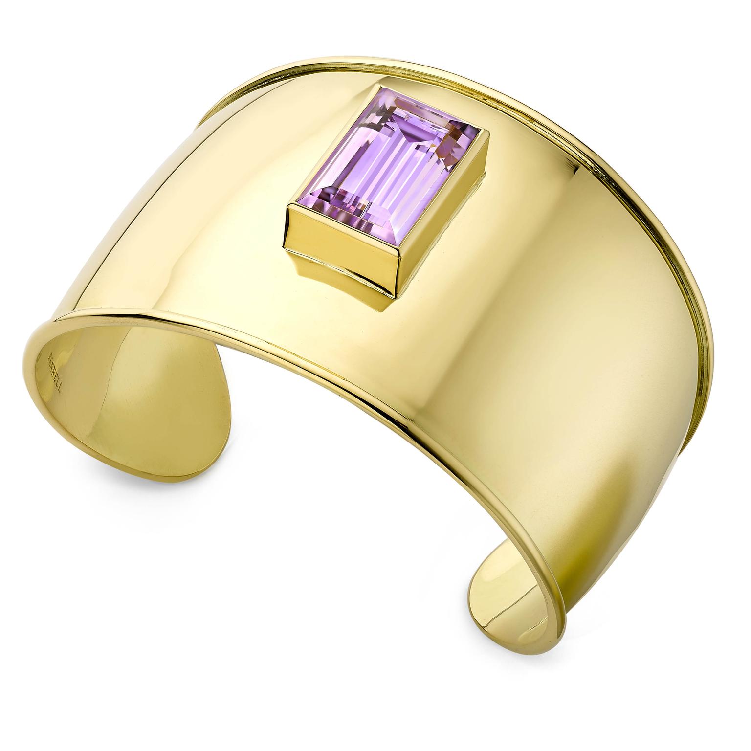 Theo Fennell Wide Bombe amethyst Cuff