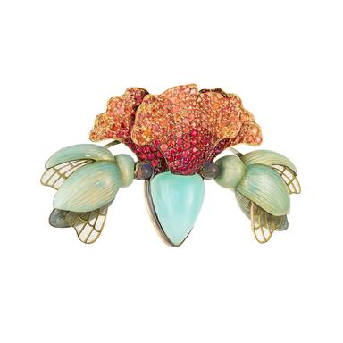Day Lily sapphire and opal brooch | Ilgiz F | The Jewellery Editor