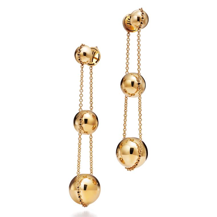 Tiffany City HardWear double-drop gold earrings