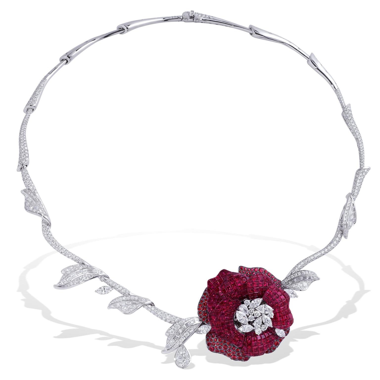 Stenzhorn Rose Red ruby high jewellery necklace