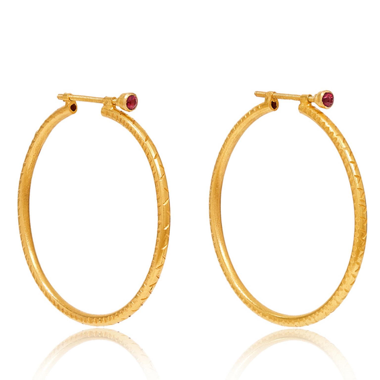 MYANMAR AAWINE LARGE HOOP EARRINGS from Pippa Small