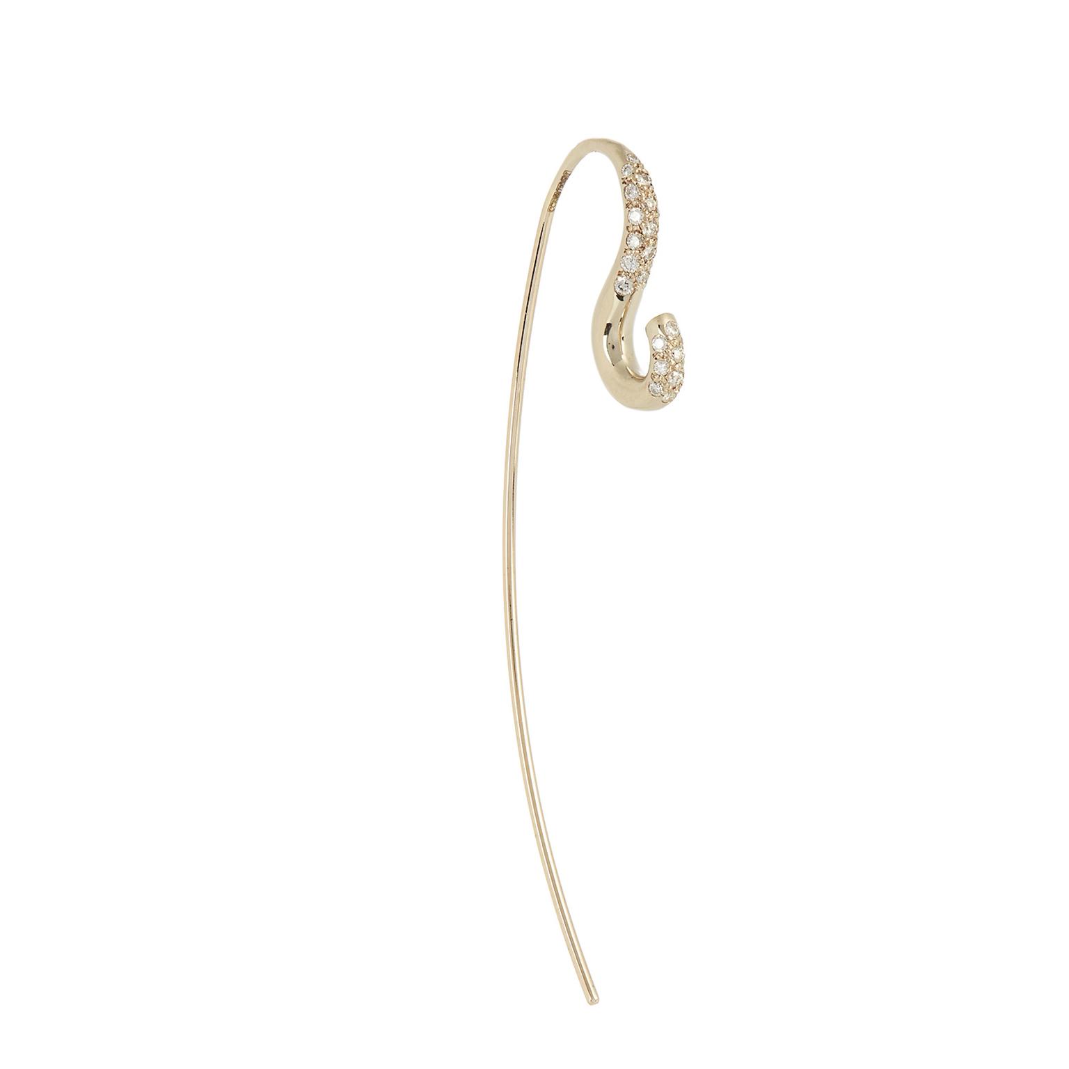 Charlotte Chesnais Hook diamond and white gold earring
