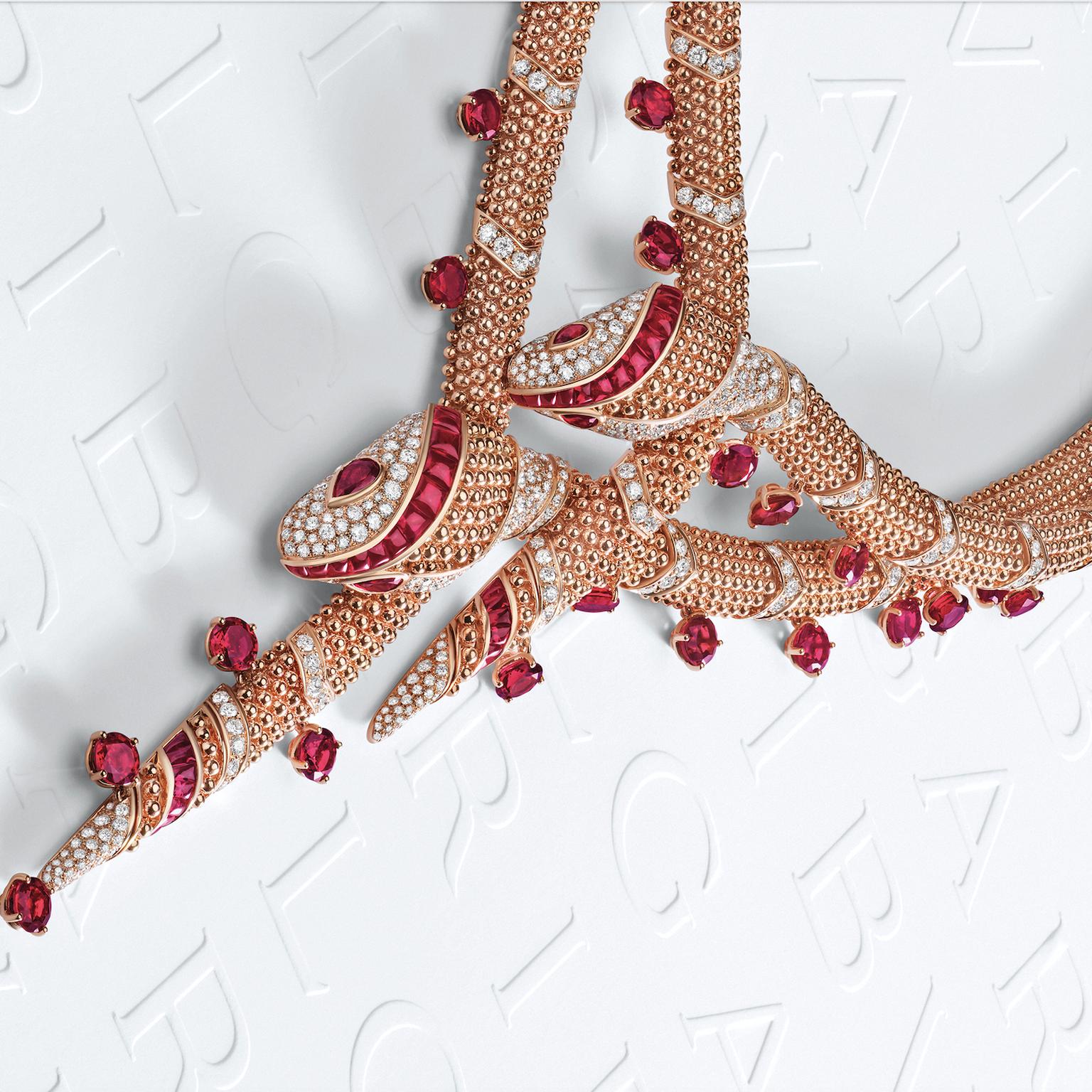 Ruby and diamond Serpenti necklace by Bulgari 
