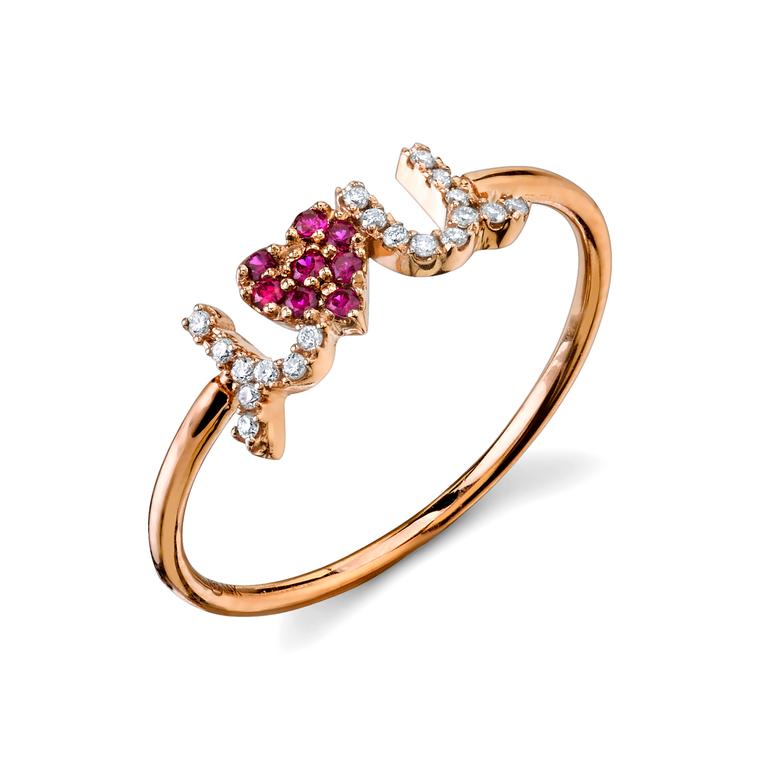 Rose gold ruby and diamond ring