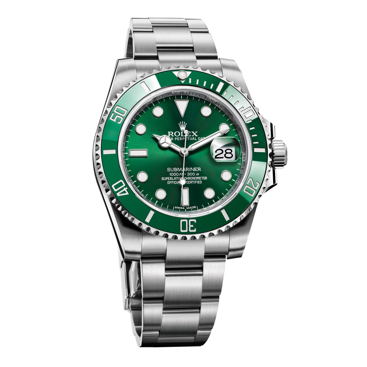 Rolex Submariner green ceramic watch